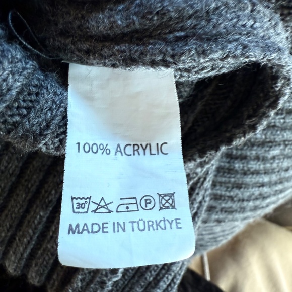 Y2K Charcoal Gray Ribbed Sweater Dress - Picture 7 of 7